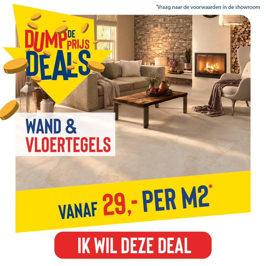 Wand- en vloertegels vanaf 29 euro per m2